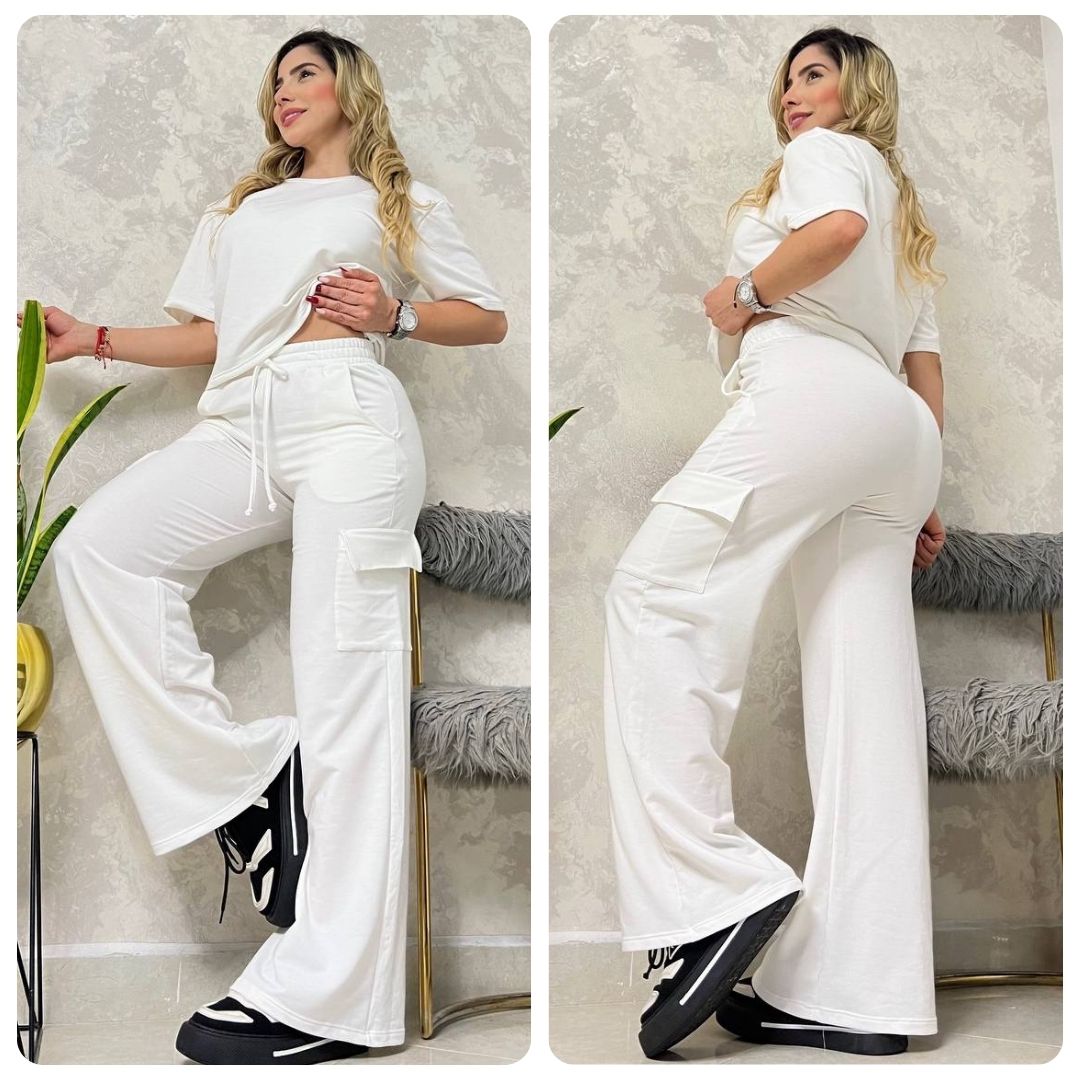 Nuevo Set BOLONIA 💥 Pantalón Cargo Bota Campana