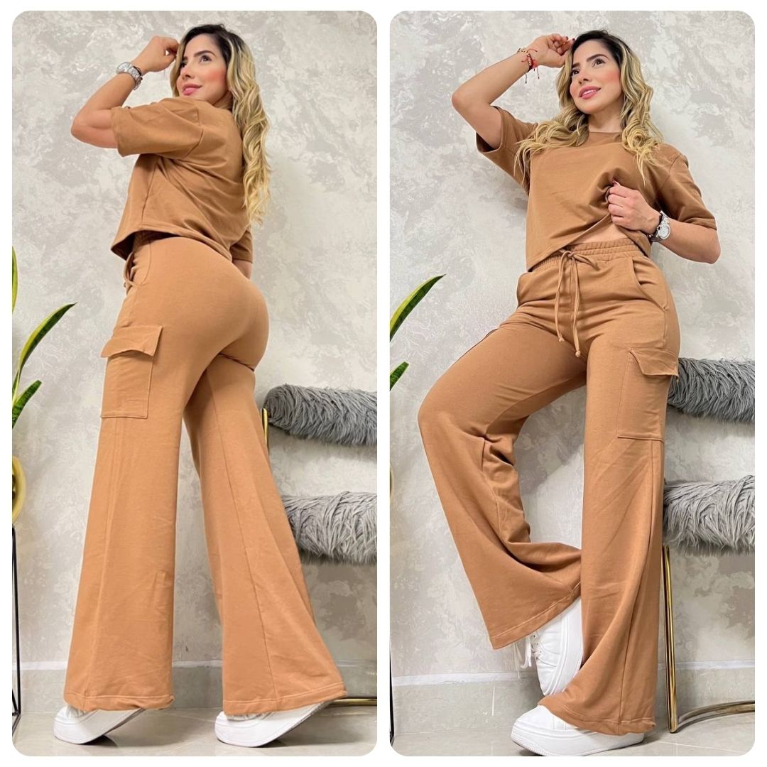 Nuevo Set BOLONIA 💥 Pantalón Cargo Bota Campana