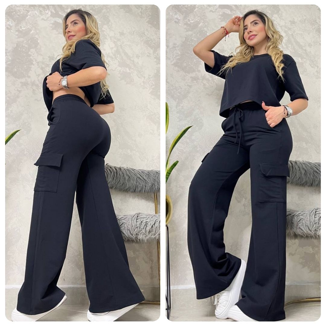 Nuevo Set BOLONIA 💥 Pantalón Cargo Bota Campana
