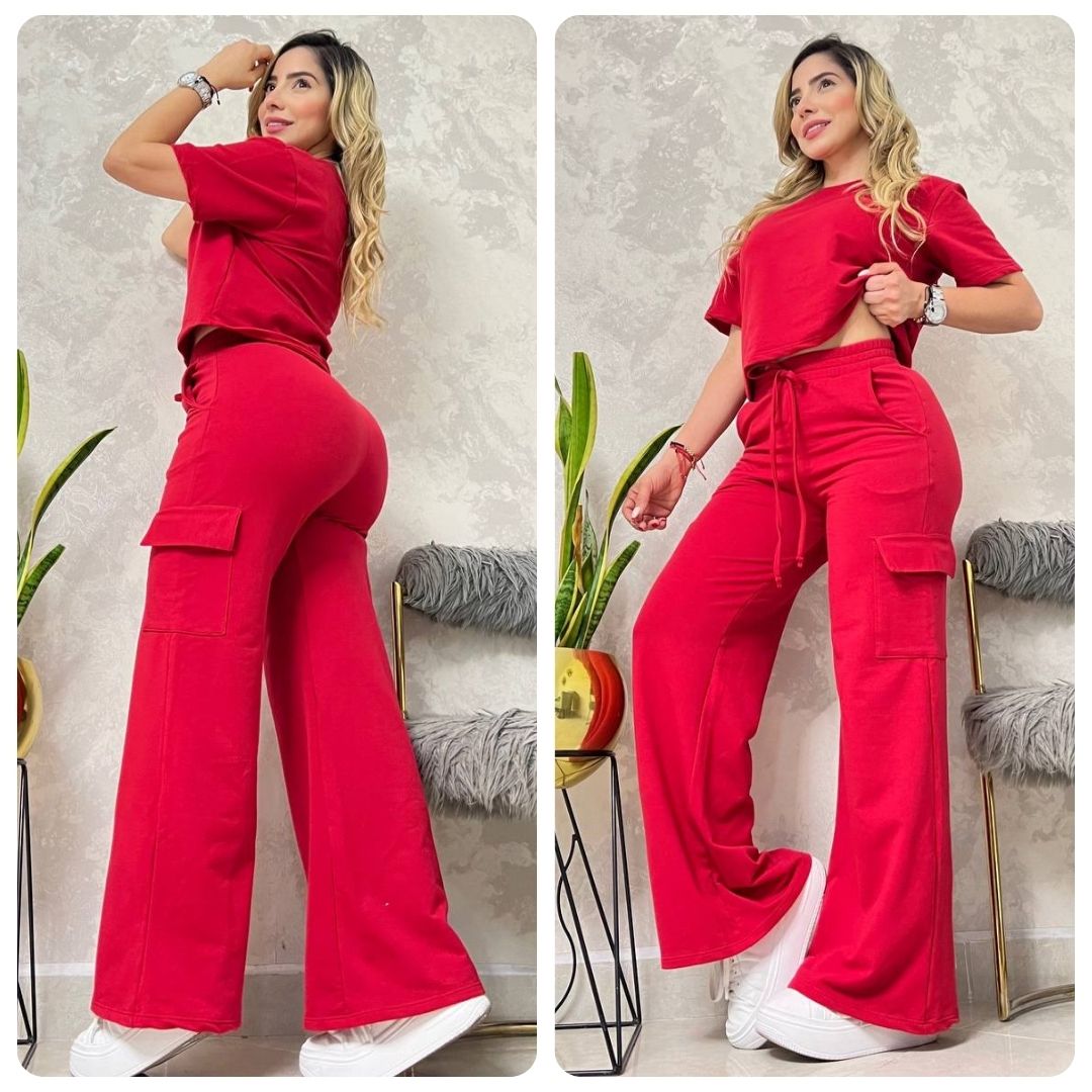 Nuevo Set BOLONIA 💥 Pantalón Cargo Bota Campana