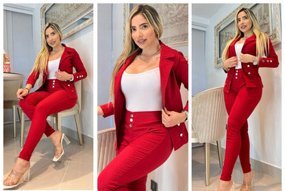 ️Nuevo Set CHIC LUX💥 Pantalón + Chaqueta + Top