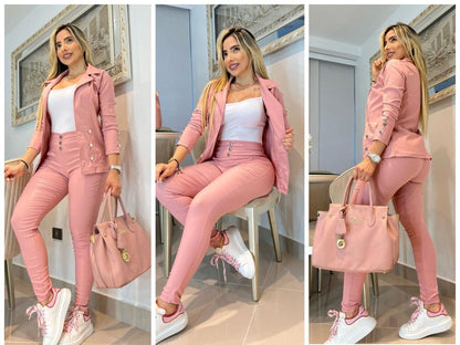 ️Nuevo Set CHIC LUX💥 Pantalón + Chaqueta + Top