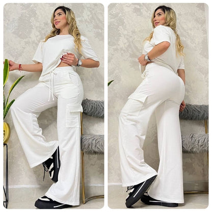 Nuevo Set BOLONIA 💥 Pantalón Cargo Bota Campana