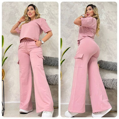 Nuevo Set BOLONIA 💥 Pantalón Cargo Bota Campana