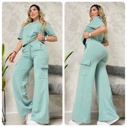 Nuevo Set BOLONIA 💥 Pantalón Cargo Bota Campana